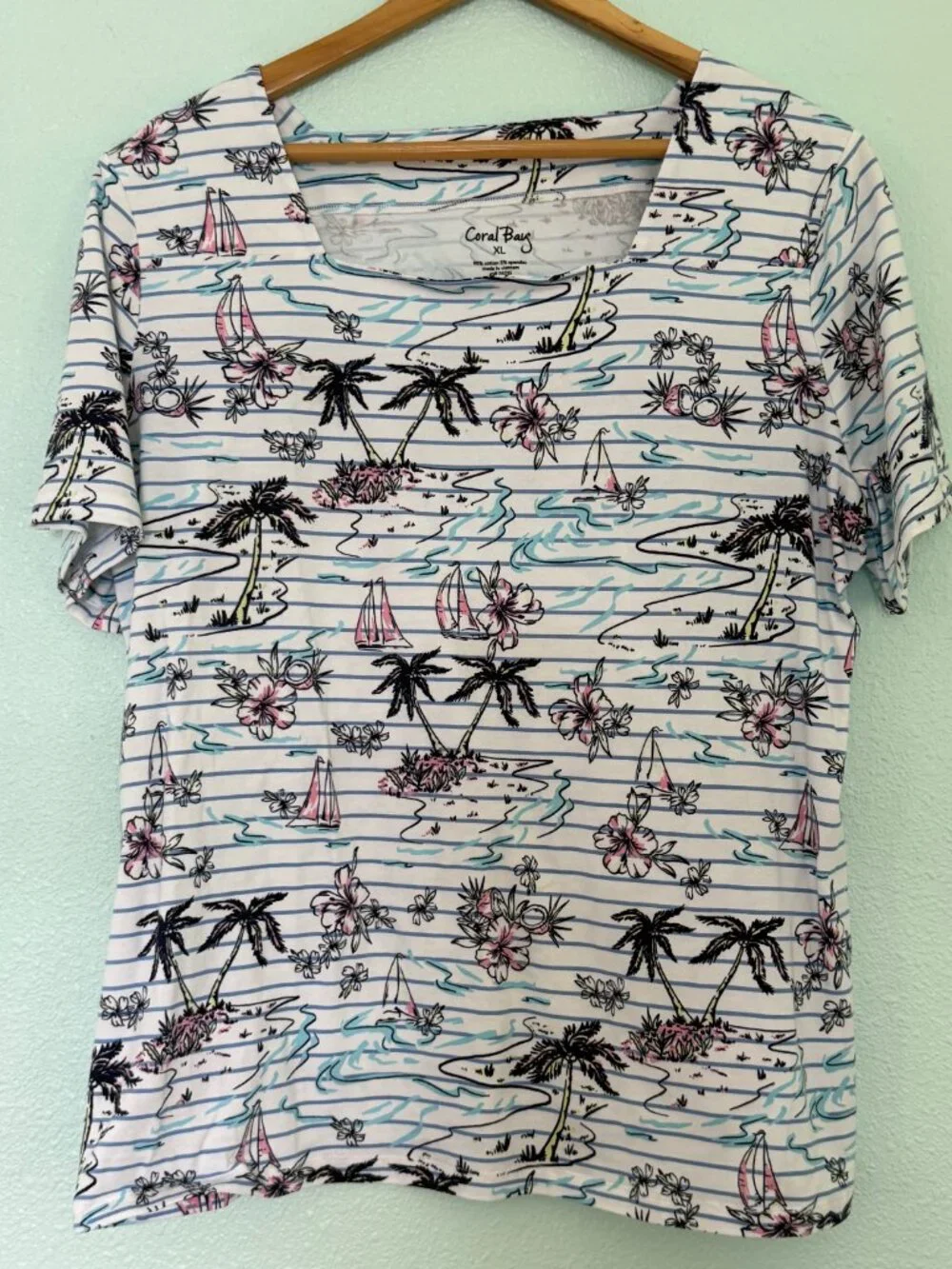 Coral Bay Tropical Short Sleeve T-Shirt Size XL - Picture 3 of 6